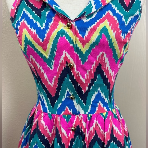 Lilly Pulitzer Sherlynn Hearts a Flutter Pink
Chevron Fit and Flare Dress Size 0 - Picture 4 of 11